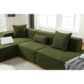 Modular Combination Living Room Sofa Set, Modern Minimalist Sofa, Free Installation Sofa, L Shaped, Italian Minimalist Tofu Block Sofa, Left Hand Facing,Terrycloth Fabric ,Green Green Polyester Primary Living Space Soft Modern Polyester 3 Seat