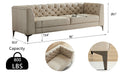 Wks5G Elegant Beige Leather Main Color, The Sofa Presents A Calm And Elegant Appearance Beige Leather 3 Seat