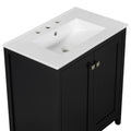 30Inch Freestanding Bathroom Vanity Combo With Ceramic Sink Shaker Style Vanities 2 Doors And 2 Drawers Black Bathroom Solid Wood Mdf