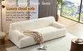 Wks9 White Sofadurable Fabric, Solid Wood Frame, High Density Sponge Filler White Fabric 3 Seat