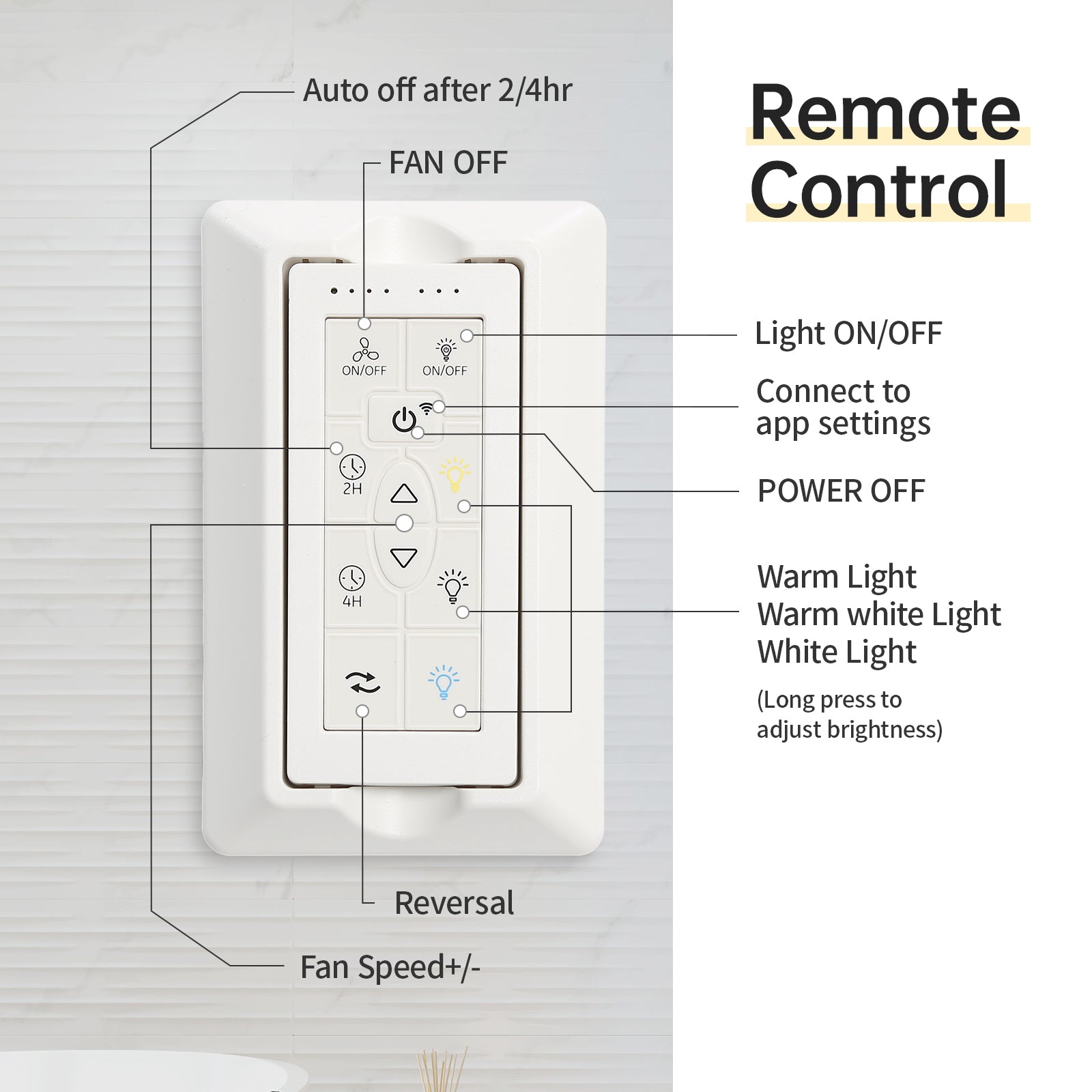 52 Inch Indoor With Dimmable Led Light 5 Solid Wood Blades Remote Control Reversible Dc Motor With Smart App Control White Metal & Wood