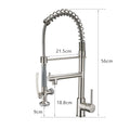 Commercial Kitchen Faucet Pull Down Sprayer Brushed Nickel,Single Handle Kitchen Sink Faucet Brushed Nickel Kitchen Contemporary Ceramic Brass