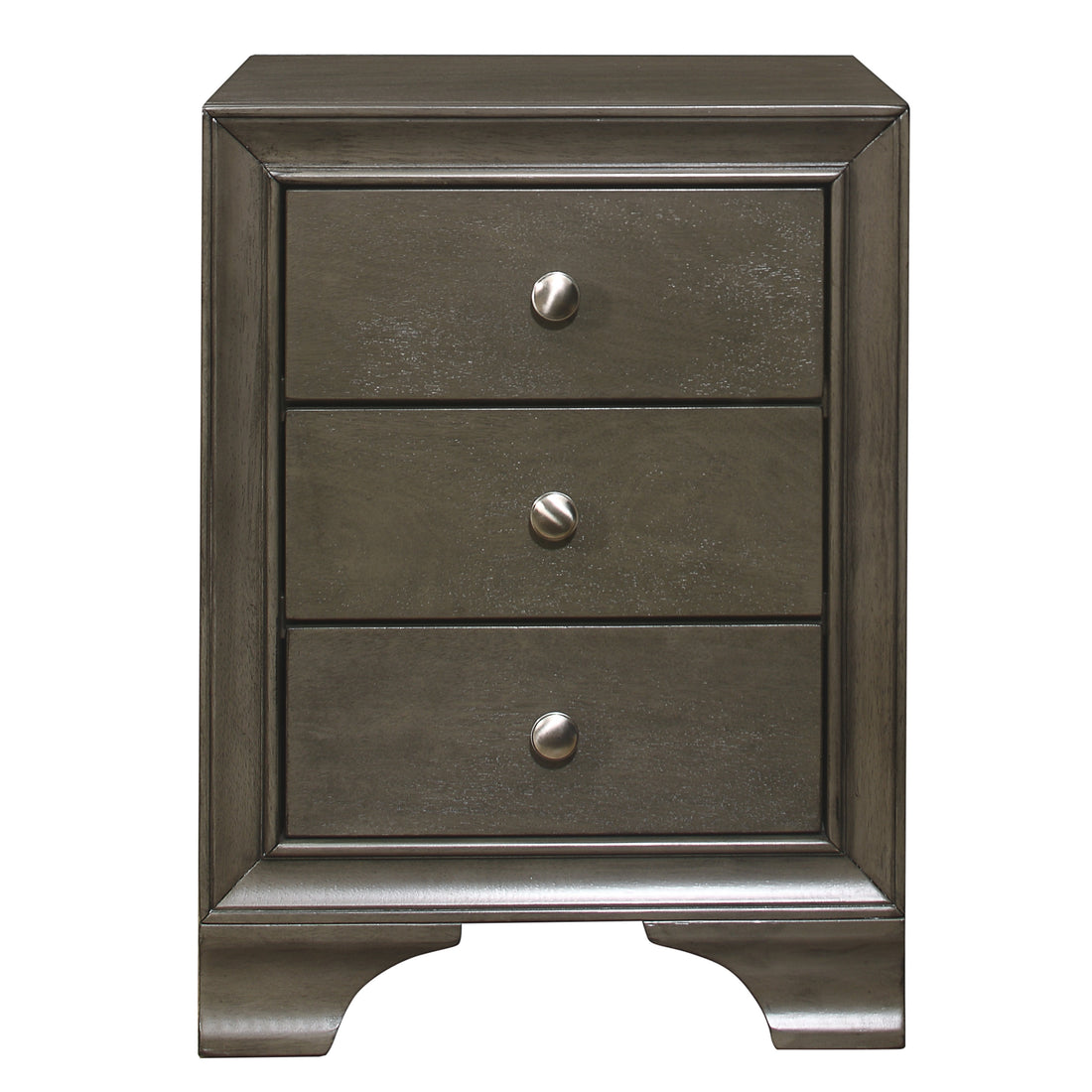 Gray Finish 3 Drawers Nightstand With 2 Usb Ports Transitional Bedroom Furniture 1Pc Bedside Table Wooden Gray 3 Drawers Bedroom Bedside Cabinet Transitional Usb Port Wood