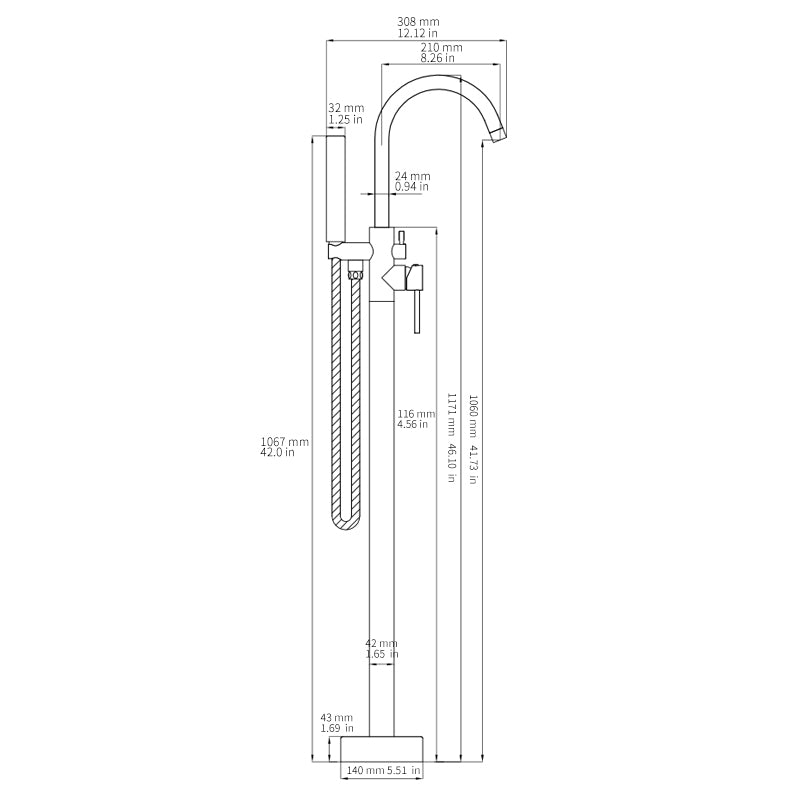 Single Handle Freestanding Tub Filler Floor Mount Bathtub Faucet With Handheld Shower Brushed Nickel Bathroom Joystick Claw Foot Tub Faucets Curved Two Brushed Nickel Pull Out Floor Mounted Cartridge Valve Single Hole Faucets Nickel Antique,Classic 1