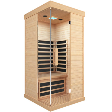 Canadian Hemlock Single Sauna Room - Ancient Oak