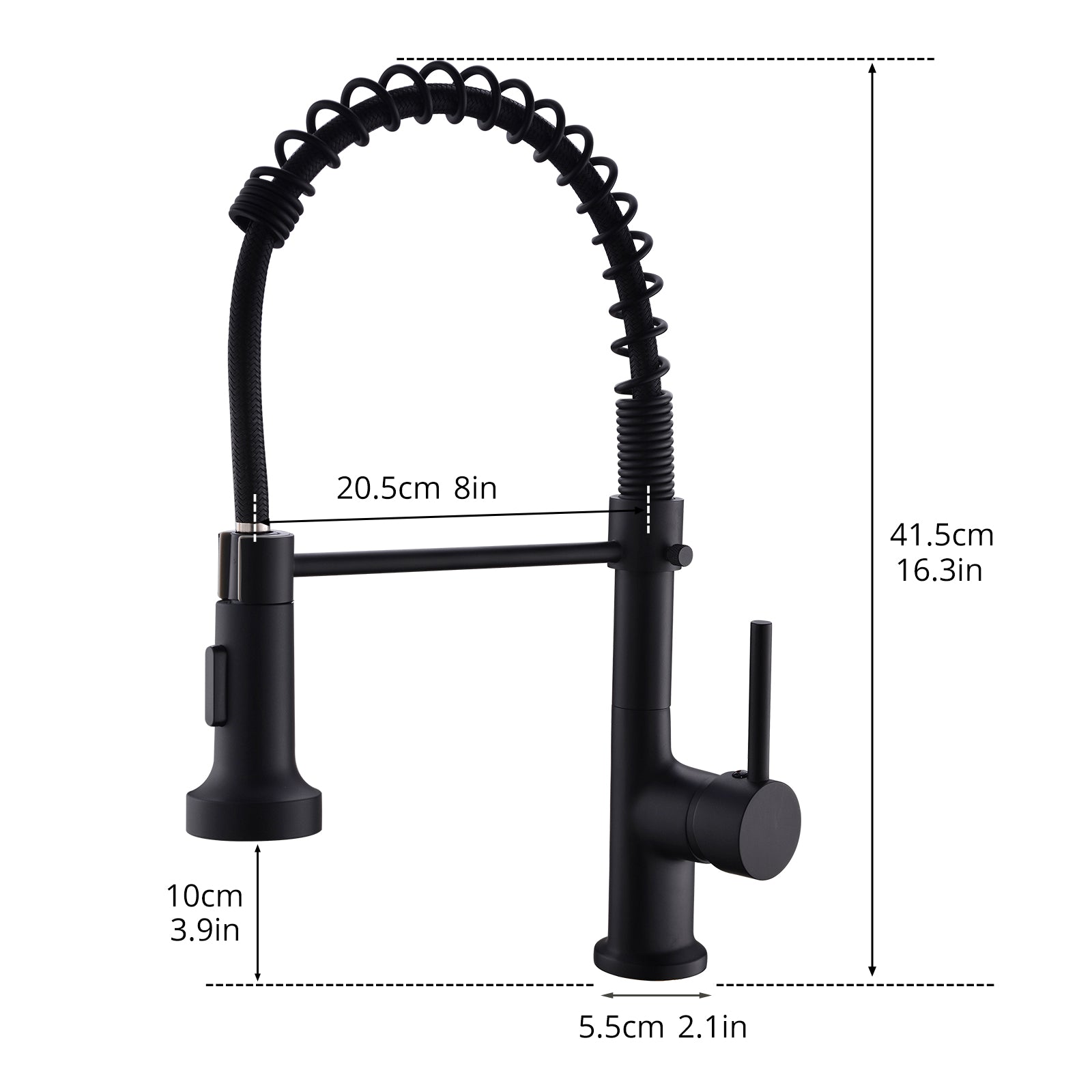 Commercial Black Kitchen Faucet With Pull Down Sprayer, Single Handle Single Lever Kitchen Sink Faucet Black Kitchen Contemporary Ceramic Brass