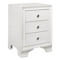 White Finish 3 Drawers Nightstand With 2 Usb Ports Transitional Bedroom Furniture 1Pc Bedside Table Wooden White 3 Drawers Bedroom Bedside Cabinet Transitional Usb Port Wood