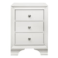 White Finish 3 Drawers Nightstand With 2 Usb Ports Transitional Bedroom Furniture 1Pc Bedside Table Wooden White 3 Drawers Bedroom Bedside Cabinet Transitional Usb Port Wood