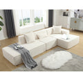 Modular Combination Living Room Sofa Set, Modern Minimalist Sofa, Free Installation Sofa, L Shaped, Italian Minimalist Tofu Block Sofa, Right Hand Facing,Terrycloth Fabric ,Beige Beige Polyester Primary Living Space Soft Modern Polyester 3 Seat