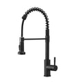 Commercial Black Kitchen Faucet With Pull Out Sprayer, Single Handle Single Lever Kitchen Sink Faucet Black Kitchen Contemporary Ceramic Stainless Steel