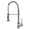 Commercial Kitchen Faucet With Pull Down Sprayer, Single Handle Single Lever Kitchen Sink Faucet Brushed Nickel Kitchen Contemporary Ceramic Brass