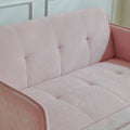 Chenille Fabric Pull Out Sofa Bed,Sleeper Seat Couch With Adjustable Armrests Pink Pink Fabric 2 Seat