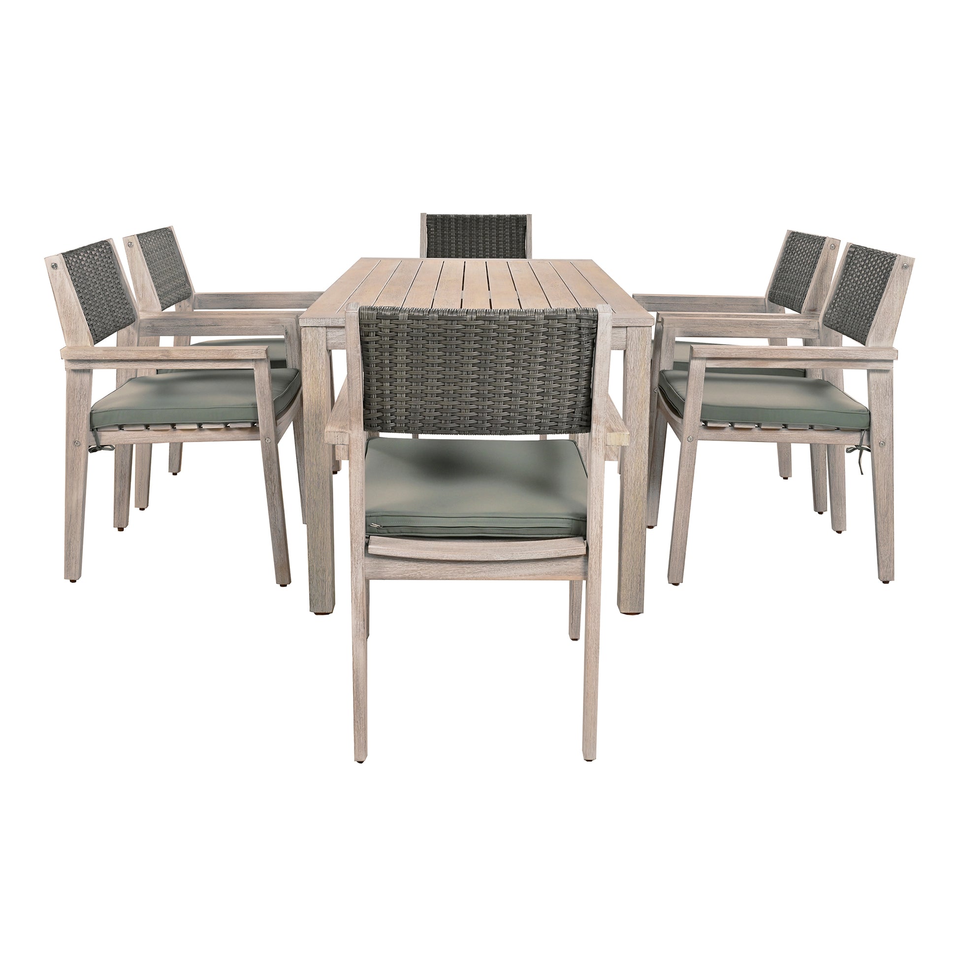 Outdoor Dining Set Patio Dining table and Chairs with yes-white washed-water resistant frame-water