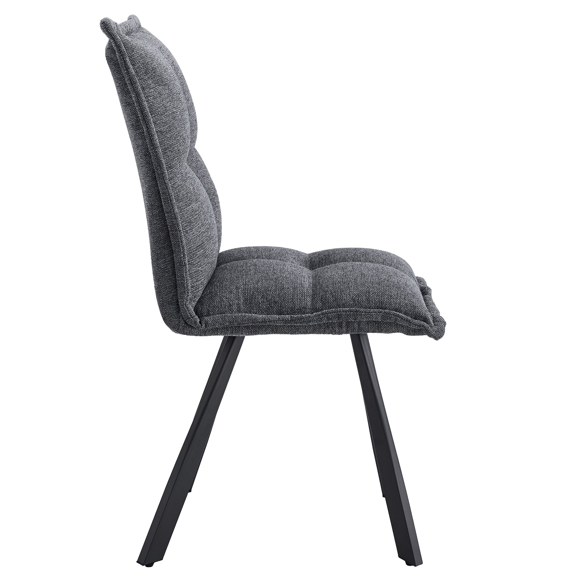 Dining Chairs Set Of 2, High Back Modern Upholstered Dining Room Kitchen Side Chair With Metal Legs For Home Living Room Bedroom Office, Grey Grey Dining Room Sponge Wipe Clean Modern Dining Chairs Foam Fabric Metal