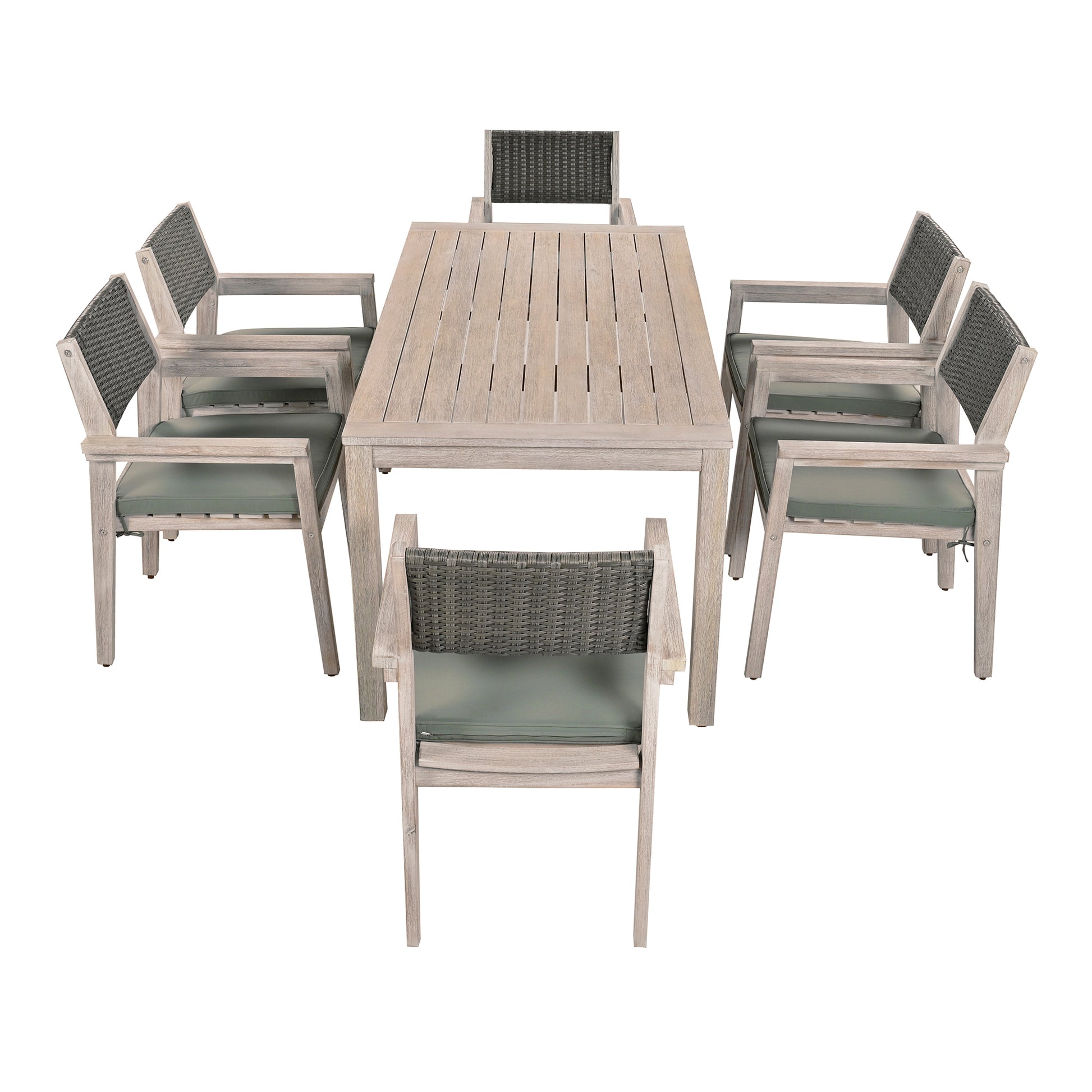 Outdoor Dining Set Patio Dining table and Chairs with yes-white washed-water resistant frame-water