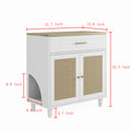 Cat Litter Box Enclosure With Scratch Pad, Hidden Litter Box Furniture, Wooden Pet House Sideboard, Storage Cabinet, Fit Most Cat And Litter Box, For Living Room Bedroom Office White Mdf