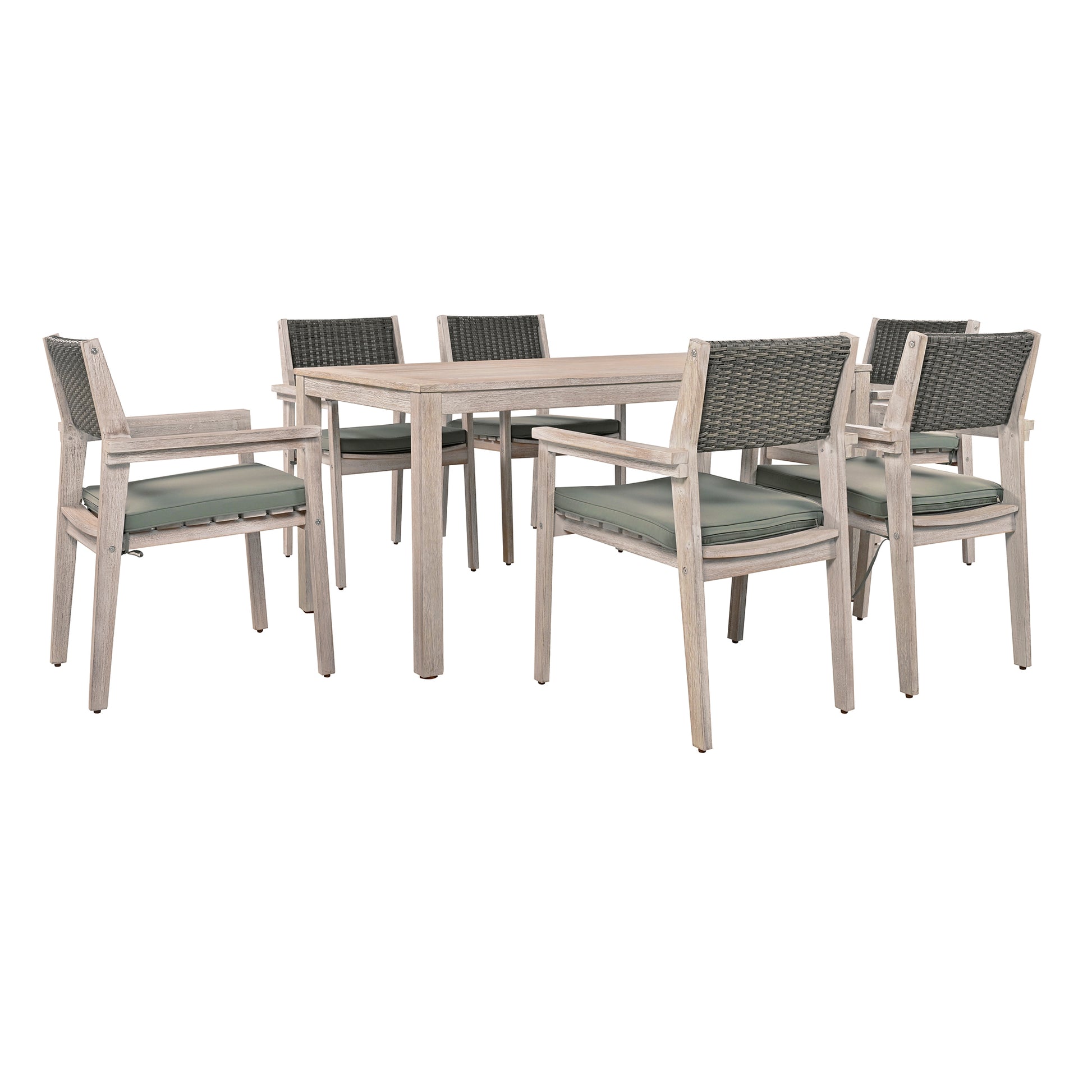 Outdoor Dining Set Patio Dining table and Chairs with yes-white washed-water resistant frame-water