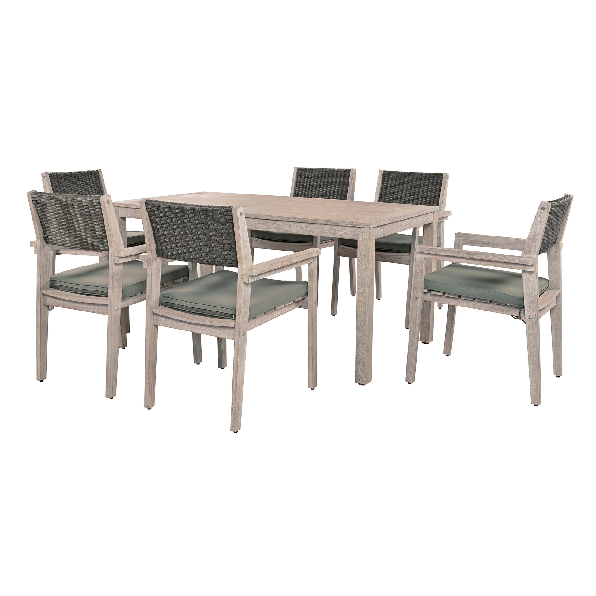 Outdoor Dining Set Patio Dining table and Chairs with yes-white washed-water resistant frame-water