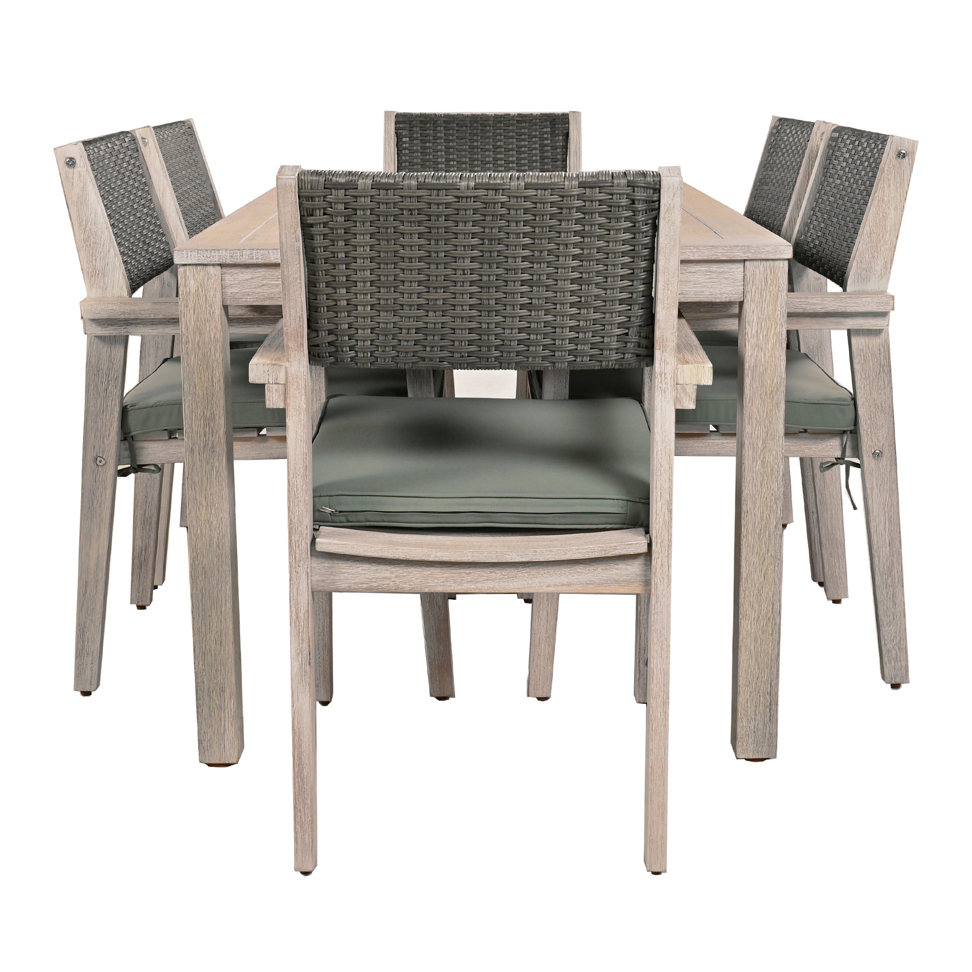 Outdoor Dining Set Patio Dining table and Chairs with yes-white washed-water resistant frame-water