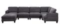 Modular Sofa, Sectional Couch U Shaped Sofa Couch With Ottoman, 6 Seat Chenille Corner Sofa For Living Room, Dark Gray Dark Gray Chenille Cushion Back Foam Plywood 6 Seat