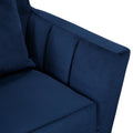 Stylish Home Accent Chair Blue Velvet Upholstery Matching Pillow Solid Wood Furniture Living Room 1Pc Blue Primary Living Space Modern Solid Wood