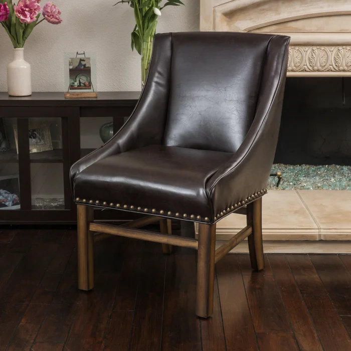 Worthington Dining Chair Brown Leather