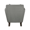 Stylish Home Accent Chair Gray Velvet Upholstery Matching Pillow Solid Wood Furniture Living Room 1Pc Gray Primary Living Space Modern Solid Wood