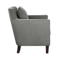 Stylish Home Accent Chair Gray Velvet Upholstery Matching Pillow Solid Wood Furniture Living Room 1Pc Gray Primary Living Space Modern Solid Wood