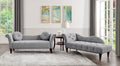 1Pc Modern Traditional Chaise Button Tufted Detail Dove Gray Upholstery Style Comfort Living Room Furniture Espresso Finish Legs Gray Primary Living Space Modern,Traditional Solid Wood