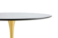 Living Room Dining Table White Round Table With Gold Legs 80Cm In Diameter. Golden White Mdf