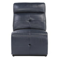 6 Piece Modular Reclining Sectional With Right Chaise Navy Blue Premium Faux Leather Tufted Details Solid Wood Modern Living Room Furniture Plush Pillow Back Seating Navy Faux Leather Wood Primary Living Space Pillow Back Modern Solid Wood