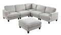 Modular Sofa, Sectional Couch U Shaped Sofa Couch With Ottoman, 6 Seat Chenille Corner Sofa For Living Room, Light Gray Light Gray Chenille Cushion Back Foam Plywood 6 Seat