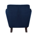 Stylish Home Accent Chair Blue Velvet Upholstery Matching Pillow Solid Wood Furniture Living Room 1Pc Blue Primary Living Space Modern Solid Wood