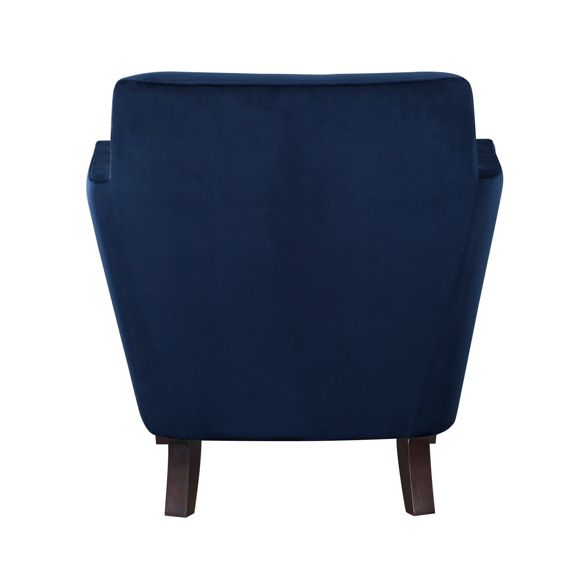 Stylish Home Accent Chair Blue Velvet Upholstery Matching Pillow Solid Wood Furniture Living Room 1Pc Blue Primary Living Space Modern Solid Wood