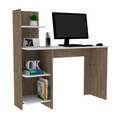 Tecoa Writing Desk, Four Shelves White Triangular Office Pine Rectangular Multicolor Computer Desk Industrial,Modern Automatic Freestanding Bookcase Computer Tables Pine Engineered Wood