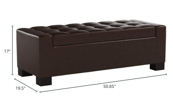 Guernsey Ottoman Brown Pu