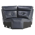 6 Piece Modular Reclining Sectional With Right Chaise Navy Blue Premium Faux Leather Tufted Details Solid Wood Modern Living Room Furniture Plush Pillow Back Seating Navy Faux Leather Wood Primary Living Space Pillow Back Modern Solid Wood