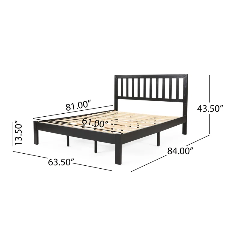 Queen Bed Queen Black Acacia Wood