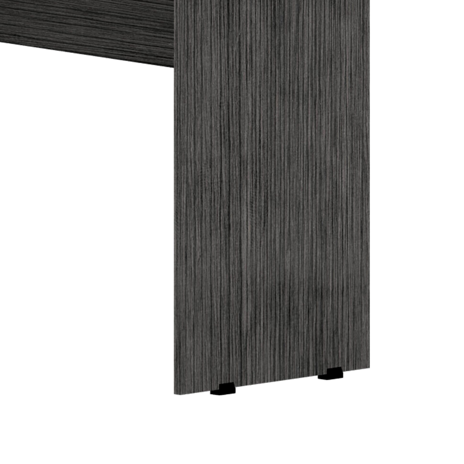 Raleigh L Shaped Desk, Two Drawers, One Shelf, Cpu Storage Smoke Grey Computer Desk Office American Design,Modern Freestanding Engineered Hardwood Desk Rectangular Particle Board Engineered Wood