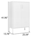 Suitable For Steel Storage Cabinets In Living Rooms, Kitchens, And Bedrooms, 2 Door Miscellaneous Storage Cabinet, Garage Tool Storage Cabinet, And Office File Cabinet 2 Movable Partitions 3 4 Shelves White Modern Metal