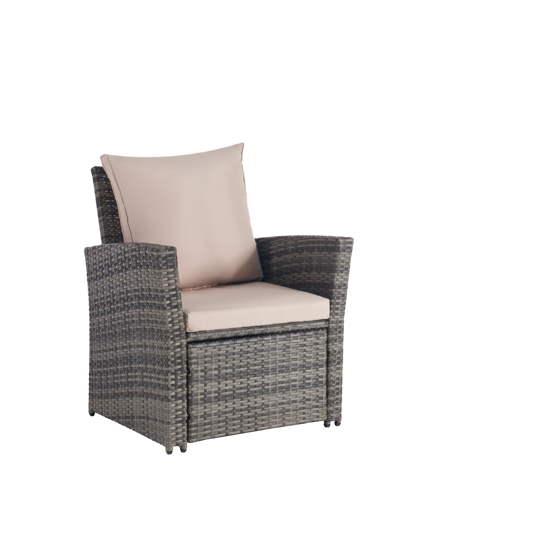 4 Pieces Outdoor Patio Furniture Sets Garden Rattan Chair Wicker Set, Poolside Lawn Chairs With Tempered Glass Coffee Table Porch Furniture, Gray Rattan Sand Color Cushion Yes Complete Patio Set Dark Gray Water Resistant Frame Water Resistant Cushion