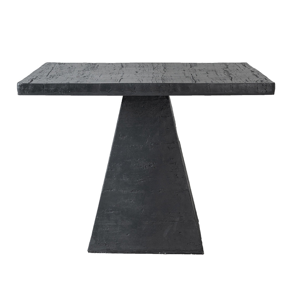 40X40X29.5" Black Square Dining Table With Pedestal Base Black Primary Living Space Contemporary,Industrial,Minimalist,Modern,Ultra Modern Magnesium Oxide