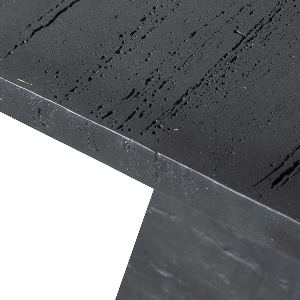 40X40X29.5" Black Square Dining Table With Pedestal Base Black Primary Living Space Contemporary,Industrial,Minimalist,Modern,Ultra Modern Magnesium Oxide