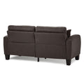 Chocolate Brown Contemporary Sofa 1Pc Tufted Detail Textured Fabric Upholstered 2 Pillows Solid Wood Living Room Furniture Chocolate Wood Primary Living Space Contemporary Solid Wood
