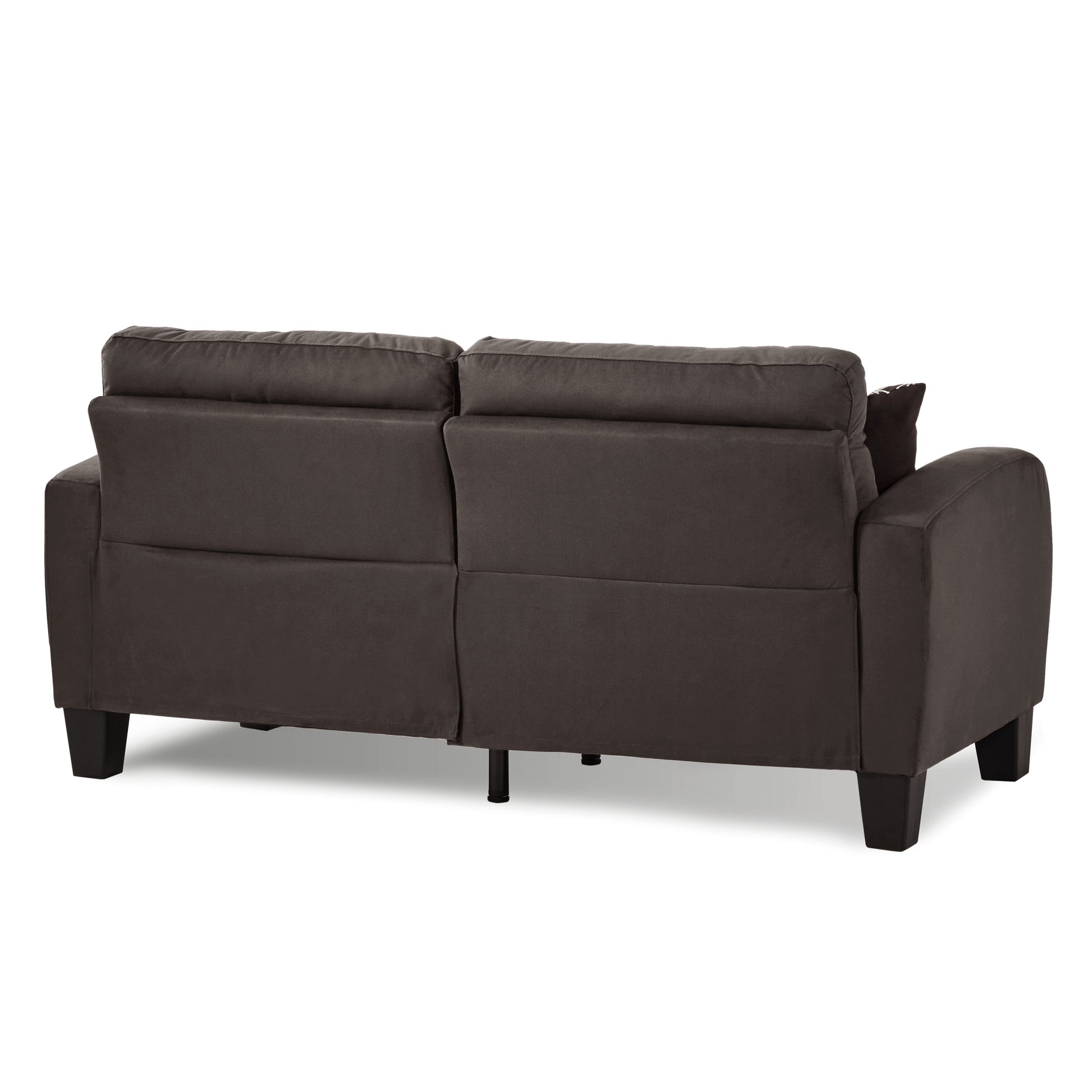 Chocolate Brown Contemporary Sofa 1Pc Tufted Detail Textured Fabric Upholstered 2 Pillows Solid Wood Living Room Furniture Chocolate Wood Primary Living Space Contemporary Solid Wood
