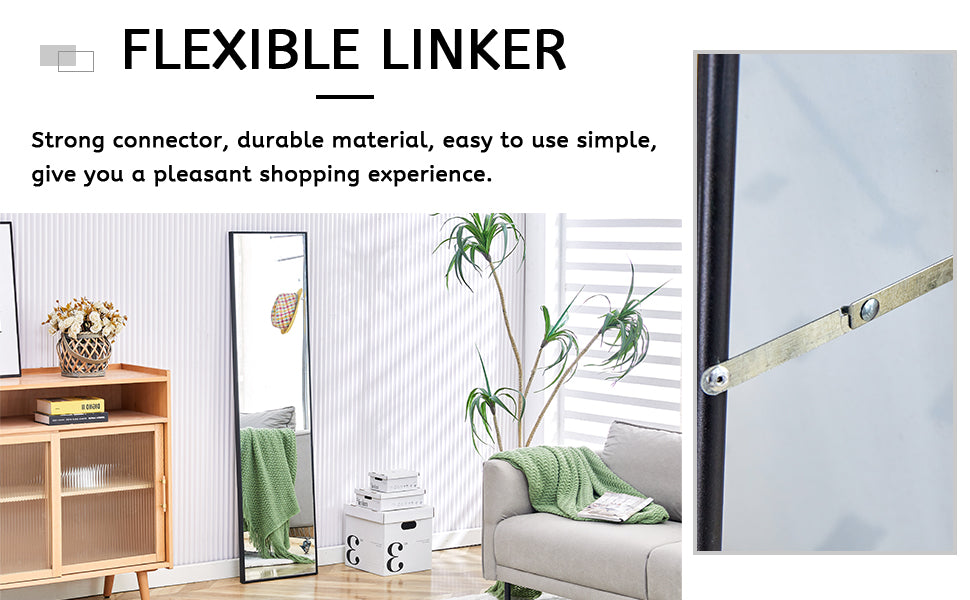 4Rd Generation Black Solid Wood Frame Full Length Mirror, Dressing Mirror, Bedroom Porch, Decorative Mirror, Clothing Store, Floor To Ceiling Mirror, Wall Mounted. 58 Inches * 15 Inches W1151124246 Transparent Glass