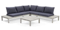 Arlington 4 Piece Sofa Set, Dark Gray Dark Gray Acacia Wood