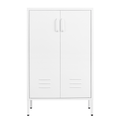 Suitable For Steel Storage Cabinets In Living Rooms, Kitchens, And Bedrooms, 2 Door Miscellaneous Storage Cabinet, Garage Tool Storage Cabinet, And Office File Cabinet 2 Movable Partitions 3 4 Shelves White Modern Metal