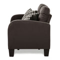 Chocolate Brown Contemporary Loveseat 1Pc Tufted Detail Textured Fabric Upholstered 2 Pillows Solid Wood Living Room Furniture Chocolate Wood Primary Living Space Contemporary Solid Wood