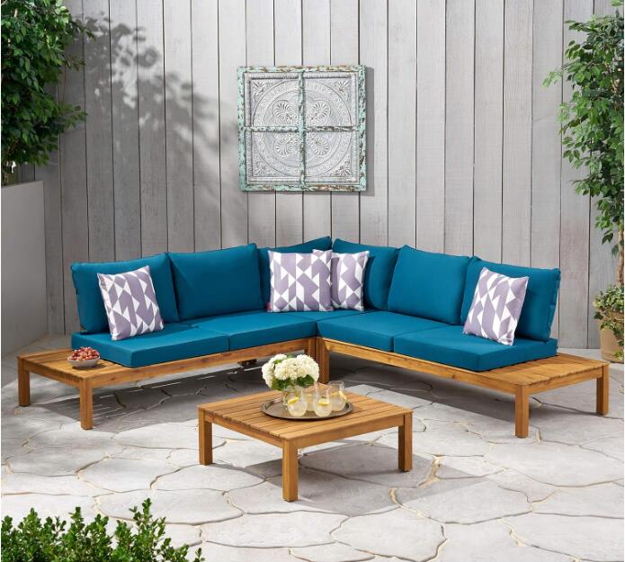 Arlington 4 Piece Sofa Set, Dark Teal Teal Fabric